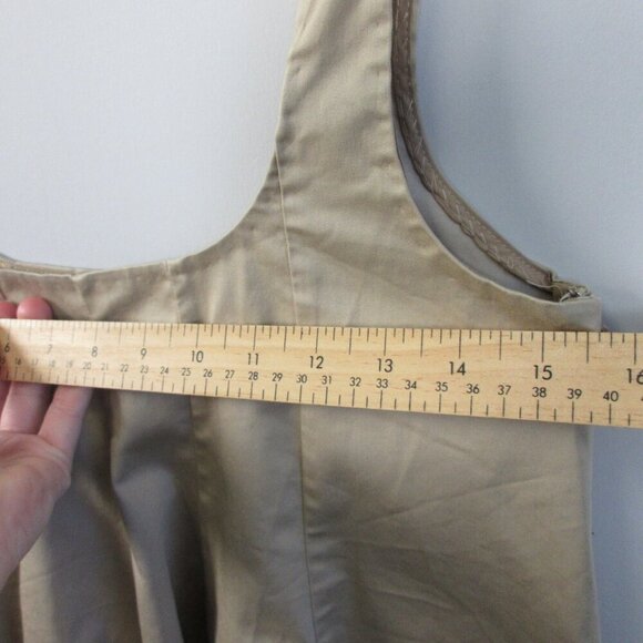 Club Monaco Women Pleated Tank Top S Beige Swing Blouse Cotton Blend Preppy 184 - Picture 9 of 11